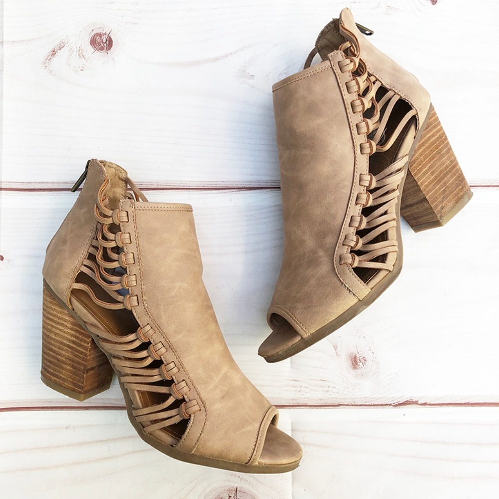 Mari A. | "Vanya" Faux Leather Split Strap Booties